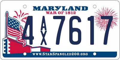 MD license plate 4AX7617