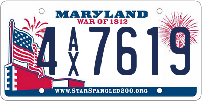 MD license plate 4AX7619