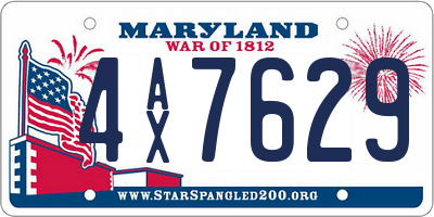 MD license plate 4AX7629