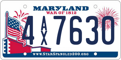 MD license plate 4AX7630