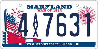 MD license plate 4AX7631