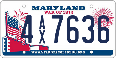 MD license plate 4AX7636