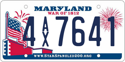 MD license plate 4AX7641