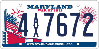 MD license plate 4AX7672