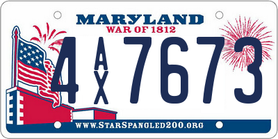 MD license plate 4AX7673