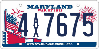 MD license plate 4AX7675