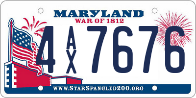 MD license plate 4AX7676