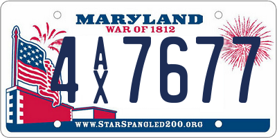 MD license plate 4AX7677