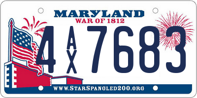 MD license plate 4AX7683