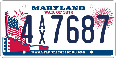 MD license plate 4AX7687