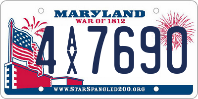 MD license plate 4AX7690