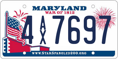 MD license plate 4AX7697