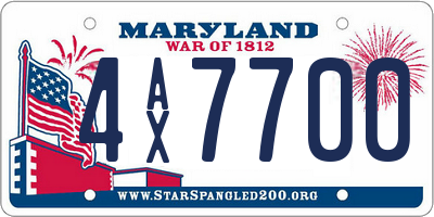 MD license plate 4AX7700