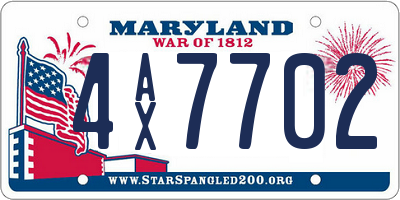 MD license plate 4AX7702
