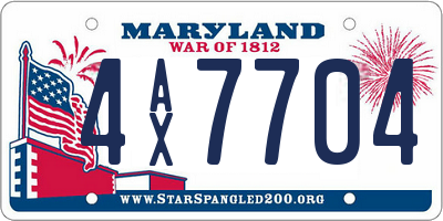 MD license plate 4AX7704