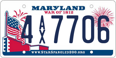 MD license plate 4AX7706