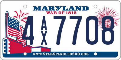 MD license plate 4AX7708