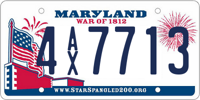 MD license plate 4AX7713