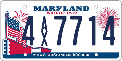 MD license plate 4AX7714