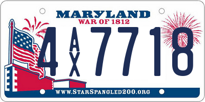 MD license plate 4AX7718