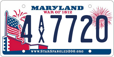 MD license plate 4AX7720