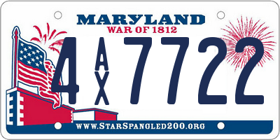 MD license plate 4AX7722