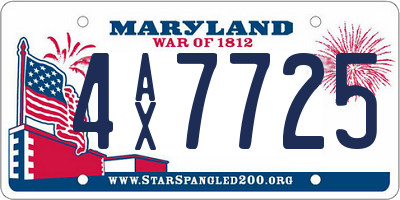 MD license plate 4AX7725