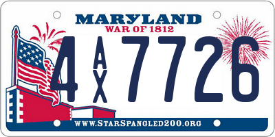 MD license plate 4AX7726