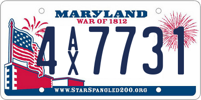 MD license plate 4AX7731