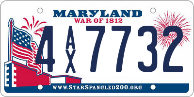 MD license plate 4AX7732