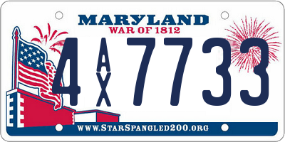 MD license plate 4AX7733