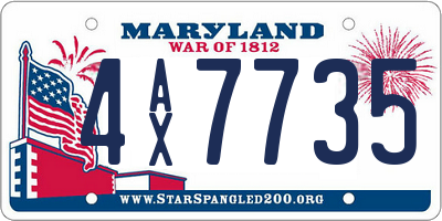 MD license plate 4AX7735