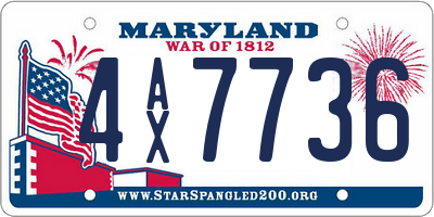 MD license plate 4AX7736