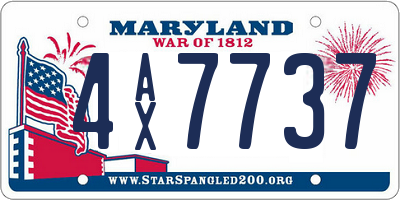 MD license plate 4AX7737