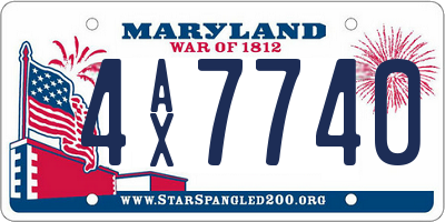 MD license plate 4AX7740