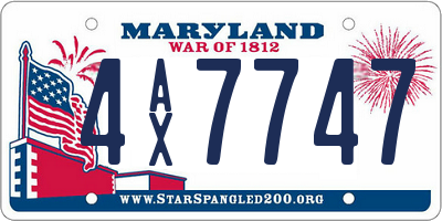 MD license plate 4AX7747