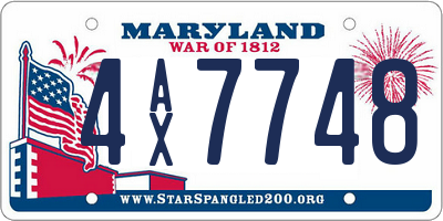 MD license plate 4AX7748
