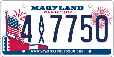 MD license plate 4AX7750