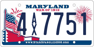 MD license plate 4AX7751