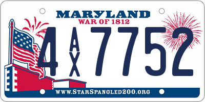 MD license plate 4AX7752
