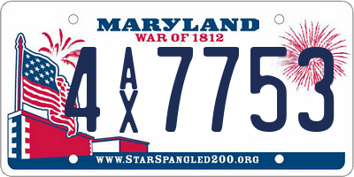 MD license plate 4AX7753
