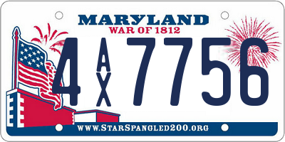 MD license plate 4AX7756
