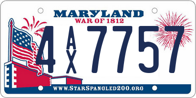 MD license plate 4AX7757
