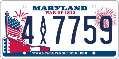MD license plate 4AX7759