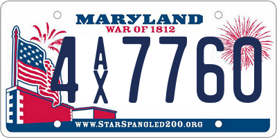 MD license plate 4AX7760