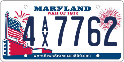 MD license plate 4AX7762