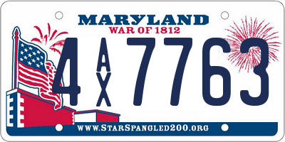 MD license plate 4AX7763