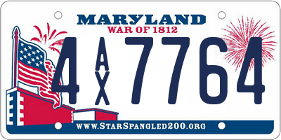 MD license plate 4AX7764
