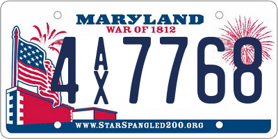MD license plate 4AX7768