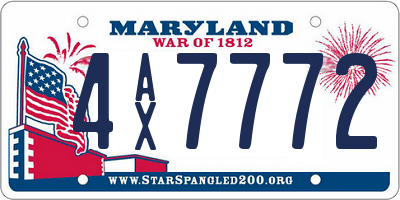 MD license plate 4AX7772
